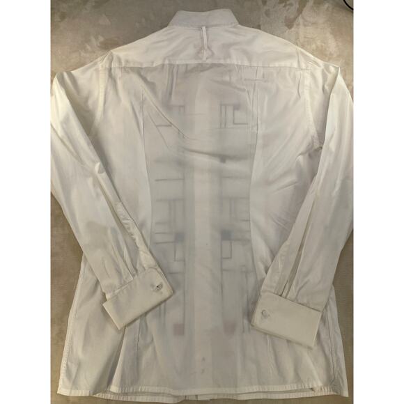 Vintage Van Laack Soire White Long Sleeve Button Up Embroidered Men Shirt 16/41 - Picture 9 of 10